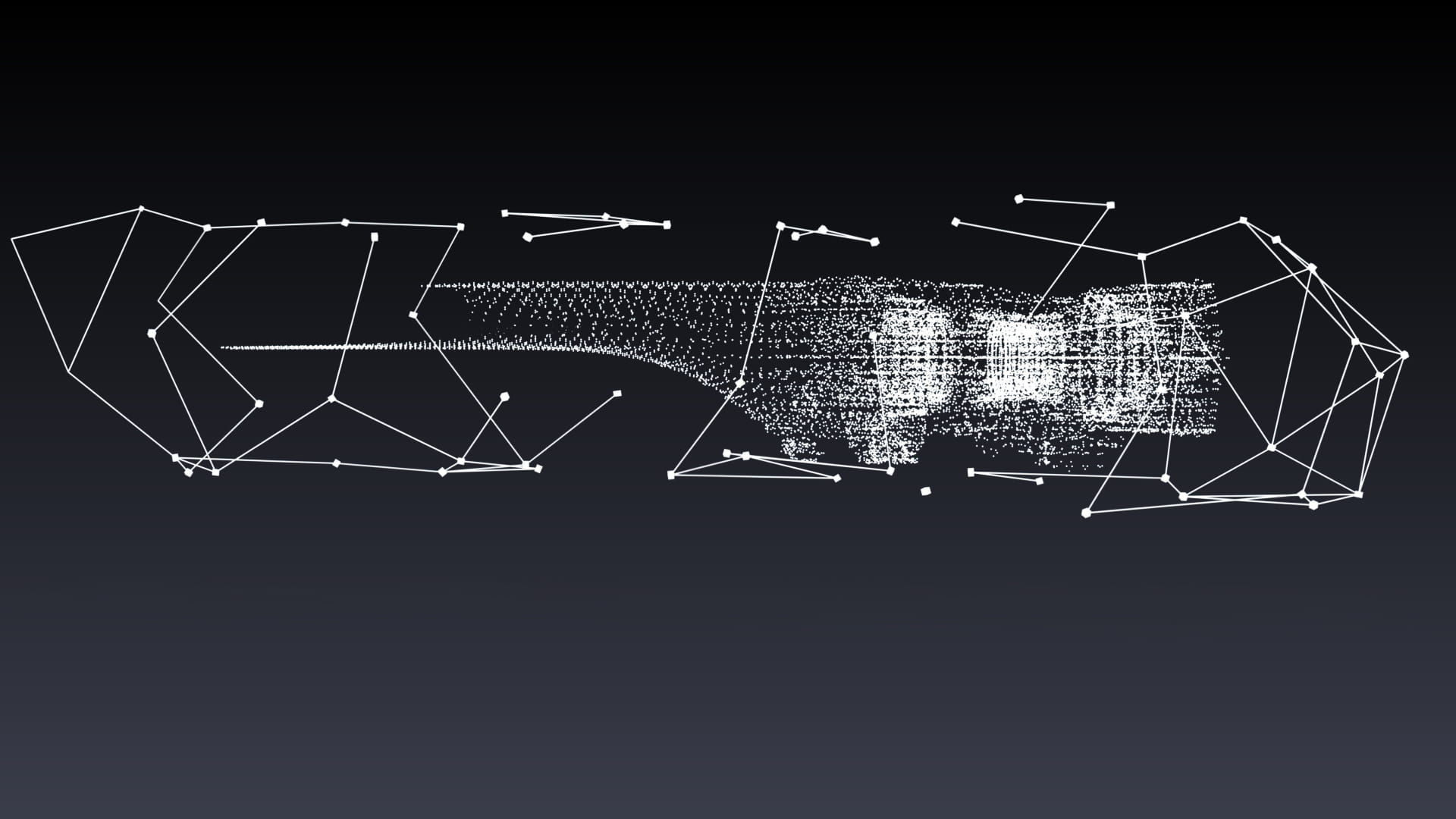 graphic video still of NGAP engine wireframe.